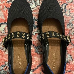 NWOB Rothy's Black Ballet Mary Jane Flats